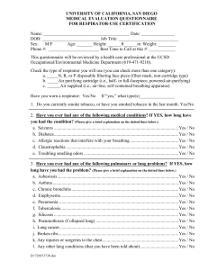 medical evaluation questionnaire