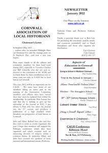newsletter - The Cornwall Association of Local Historians
