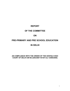 report of the committee on pre-primary and pre school education in
