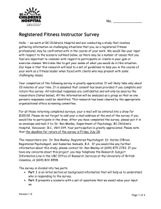 Certified Fitness Instructor Survey