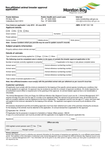 Non-affiliated animal breeder permit application