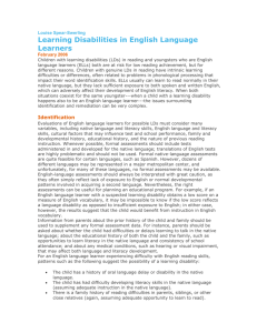 Learning Disabilities in English Language Learners