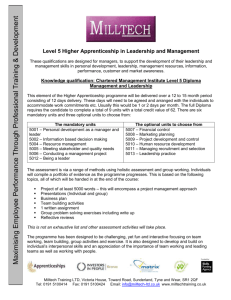 Level 5 Higher Apprenticeship in Leadership and