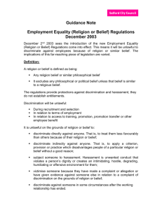 Employment Equality (Religion or Belief) Regulations