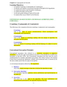 Chapter 6 - Cryptography and Firewalls