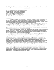 Predicting the effects of sea level rise and salinity changes on west