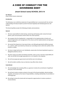 Code of Conduct for School Governors