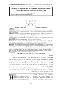 Pattern of headache in paramedical students in Baghdad-Iraq