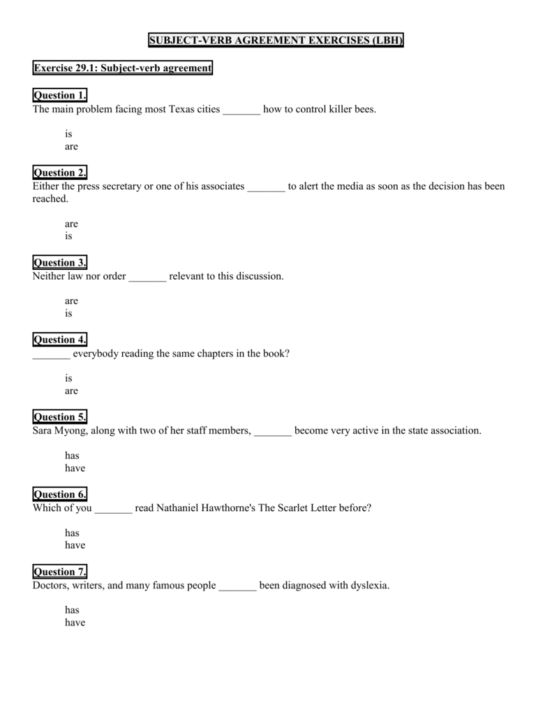 subject-verb-agreement-exercises