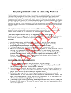 Sample Contract: University Practicum