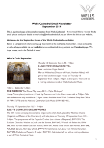 Wells Cathedral Email Newsletter September 2014 This is a printed