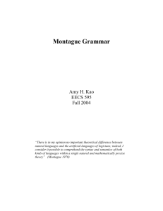 Developments from Montague Grammar