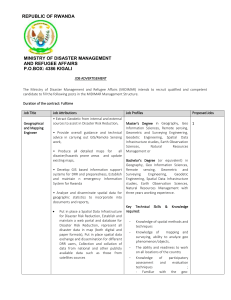 JOB ADVERTISEMENT The Ministry of Disaster Management and