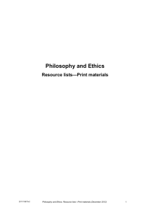 Philosophy and Ethics - School Curriculum and Standards Authority