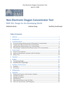 Non-Electronic Oxygen Concentrator Test