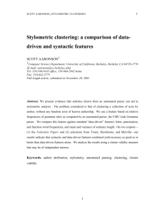 Stylometric clustering