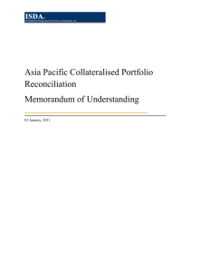 Asia Pacific Portfolio Reconciliation Memorandum of