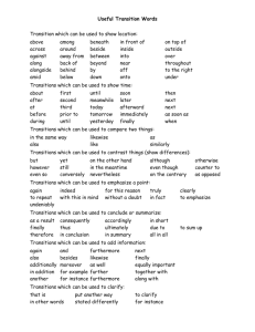 Useful Transition Words