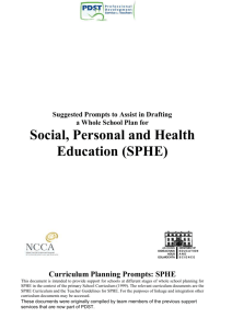Curriculum planning prompt (SPHE)