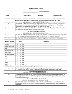 IEP Review Form from OSPI - North Central Education Service District