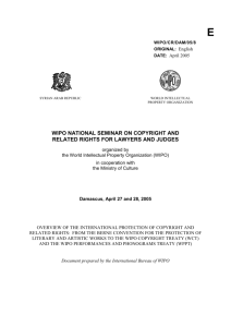 WIPO/CR/DAM/05/8: Overview of the International Protection of