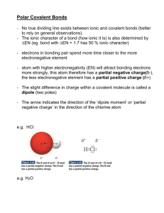 Polar Covalent Bonds and the Electronegativity