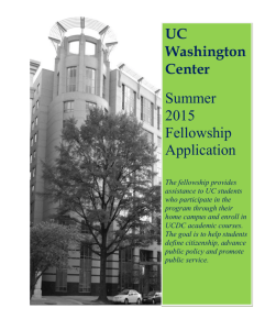 UC Washington Center Summer Fellowship application