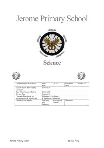 Sciencepolicy Jul 2015 - Jerome Primary School