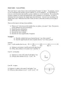 Study Guide – Locus of Points