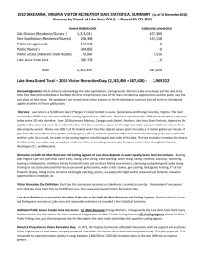 FOLA – LAKE ANNA 2010 VISITOR STATISTICAL SUMMARY