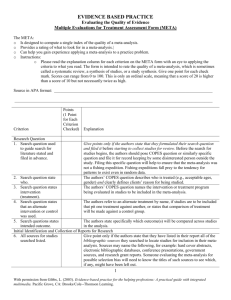Multiple Evaluations for Treatment Assessment Form
