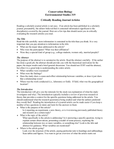 Guidelines for reading journal articles in psychology
