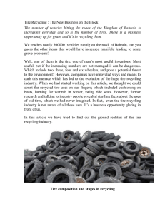 Tyre Recycling : The New Business on the Block