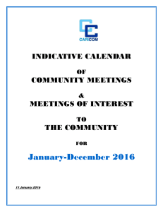 Calendar of Meetings 2015