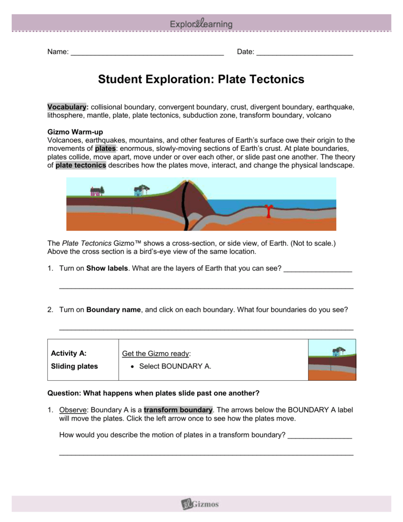 Plate Tectonics Gizmo