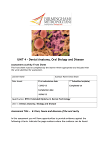 UNIT 4 - Dental Anatomy, Oral Biology and Disease