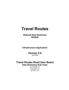 Travel Routes data dictionary