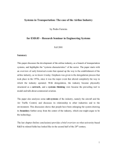 Systems in Transportation: The case of the Airline Industry
