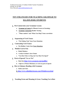 ten strategies for teaching grammar to ell/efl/esol students