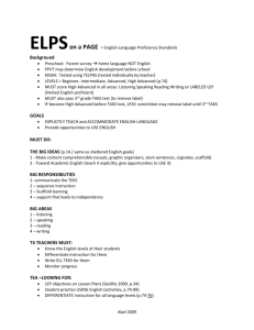 ELPS on one PAGE = English Language Proficiency Standards