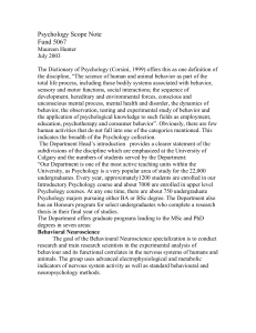 Psychology Scope Note - University of Calgary
