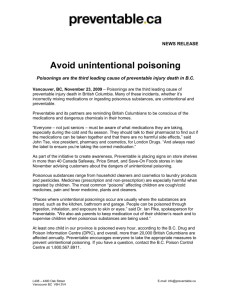 November 2009: Avoid Unintentional Poisoning