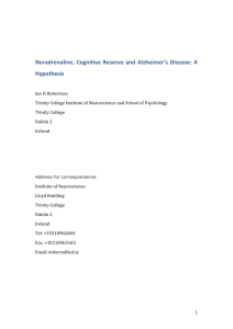 1 Robertson Revised Noradrenaline, Cognitive