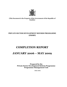 1 - Private Sector Development Reform Programme