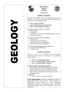 Geology - Beverley Grammar School