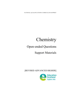 Chemistry - Open-ended questions - Support materials