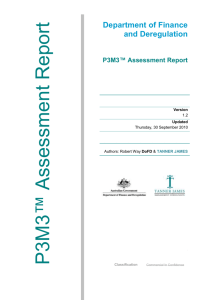 P3M3 Assessment Report - Department of Finance