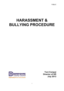 Harassment Procedure - Derbyshire County Council