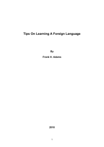 Tips On Learning A Foreign Language