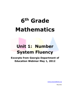 Parent Unit 1 Guide for 6th Grade Math